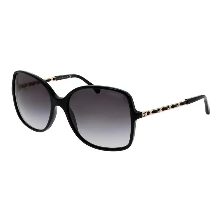 CHANEL Plate Frame Square Sunglasses Women's