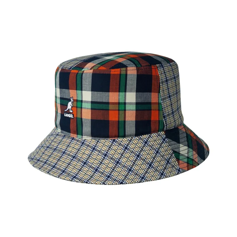 KANGOL Cotton Bucket Hats Красная и зеленая клетка Унисекс