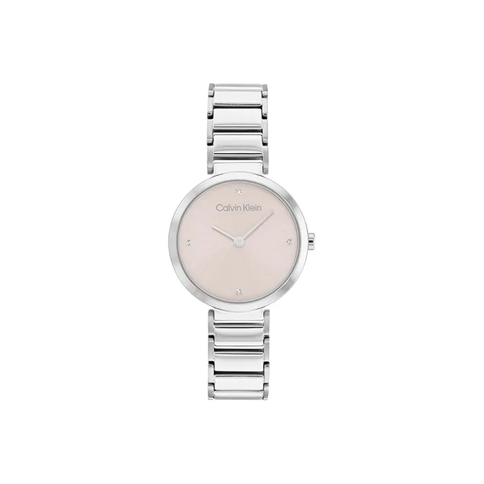 Calvin Klein Women's Watch Кварцевый механизм ремешок из нержавеющей стали розовый циферблат коробка в наличии для покупки