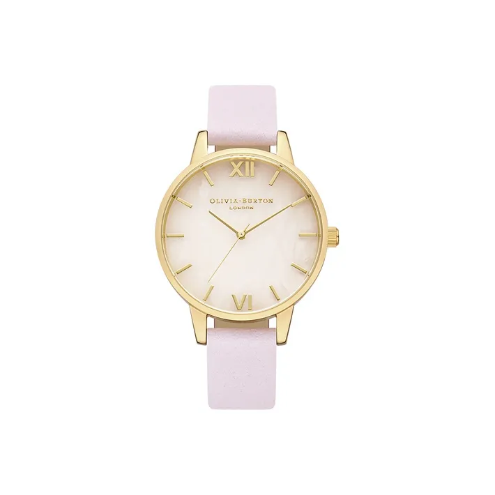 OLIVIA·BURTON Наручные часы Кварцевый механизм Кожаный ремешок 34 мм Розовый циферблат Женские часы OB16SP20