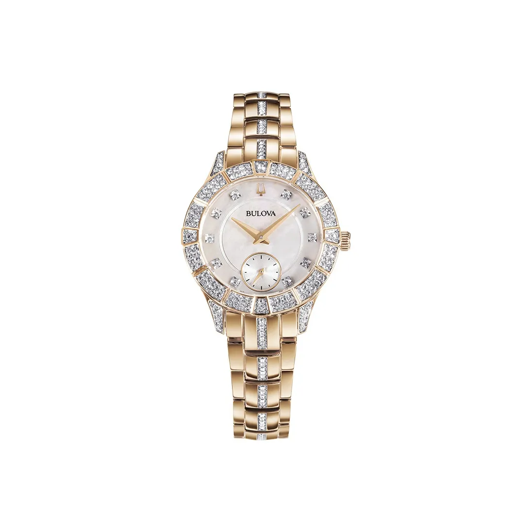 BULOVA Кварцевые часы механизм ремешок из нержавеющей стали белый циферблат женские часы