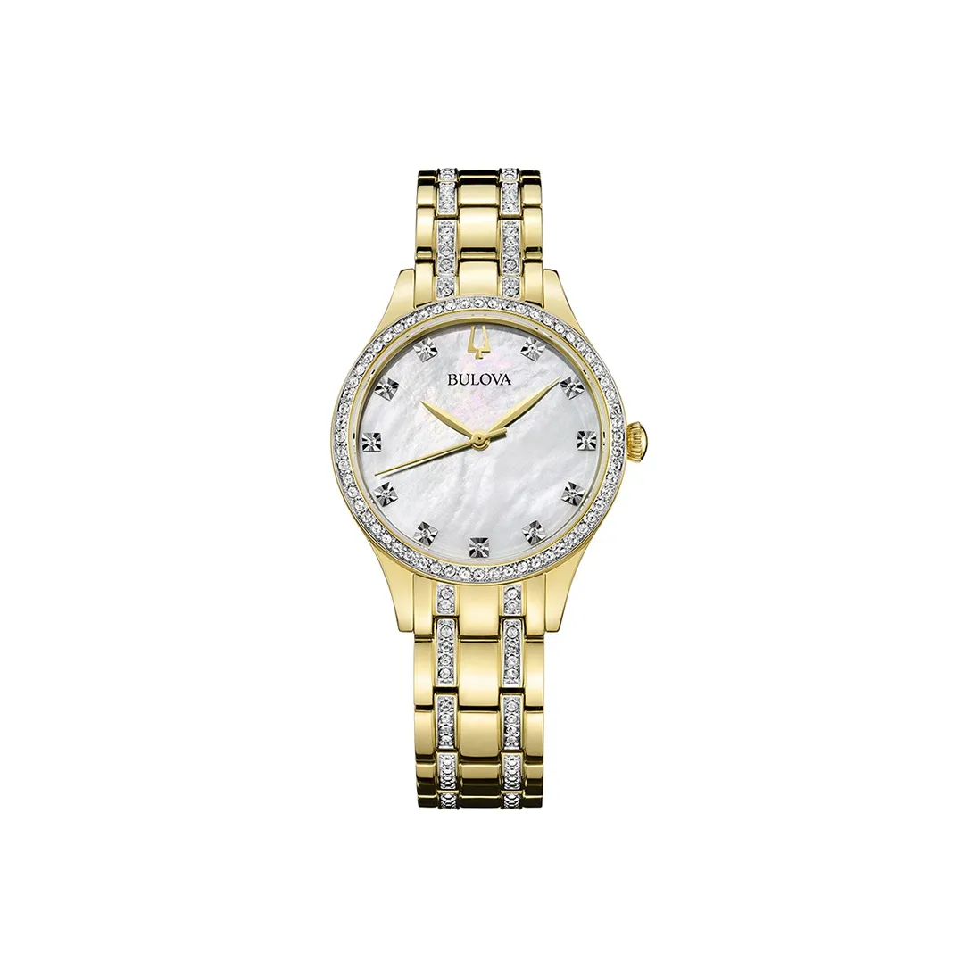 BULOVA Classic Ladies' Collection Женские часы Кварцевый механизм Ремешок из нержавеющей стали Белый циферблат