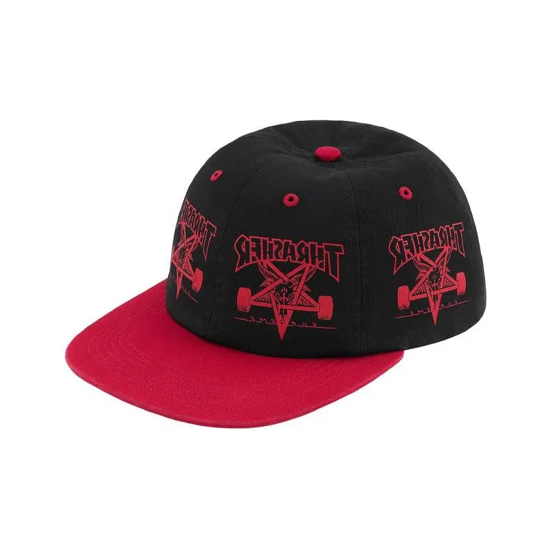 Supreme x Thrasher 100% хлопок Twill Кепки Унисекс Черный Синий Зеленый Белый Желтый