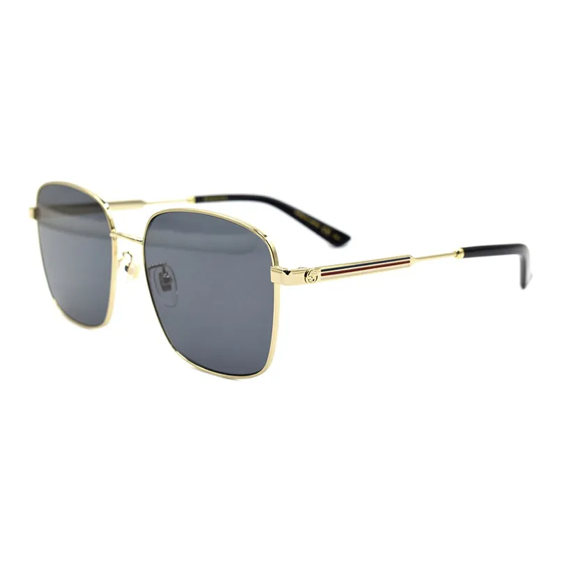 GUCCI Metal Square Sunglasses Men's Gold
