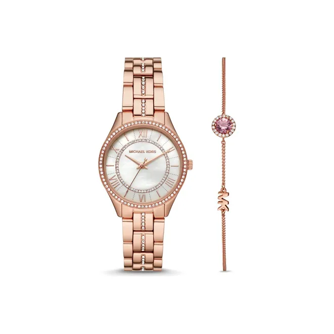 Michael Kors Кварцевый Movement Женские LAURYN Часы 33 мм Жемчужная раковина Цвет