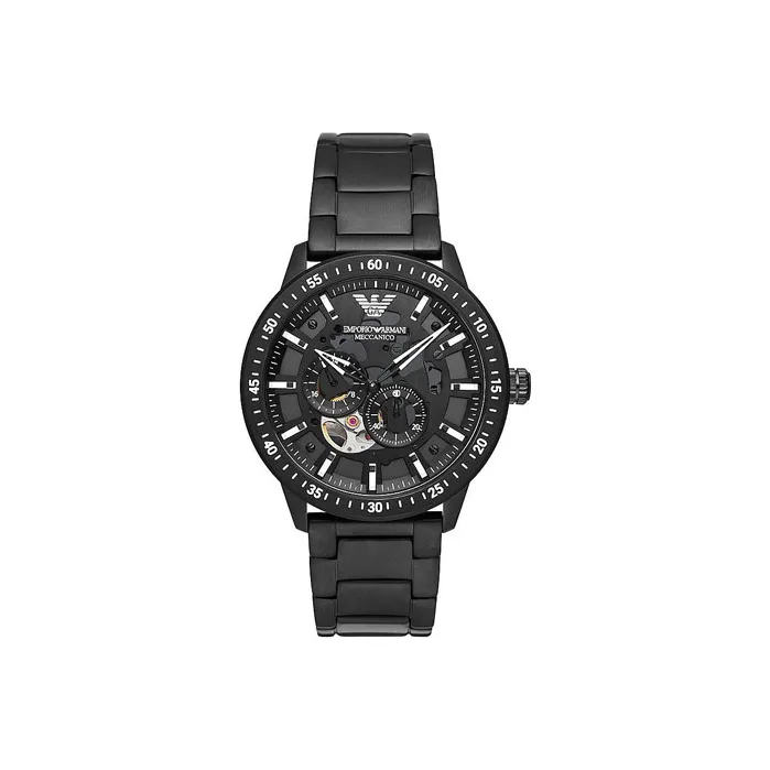 EMPORIO ARMANI Wrist Watch Automatic Mechanical Movement Stainless Steel Watchband 43mm Black Dial Men's Watches