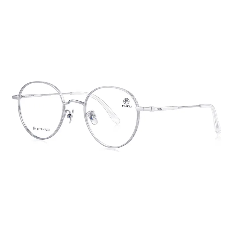 MUZU Чистый титан Круглые оправы для очков Унисекс
