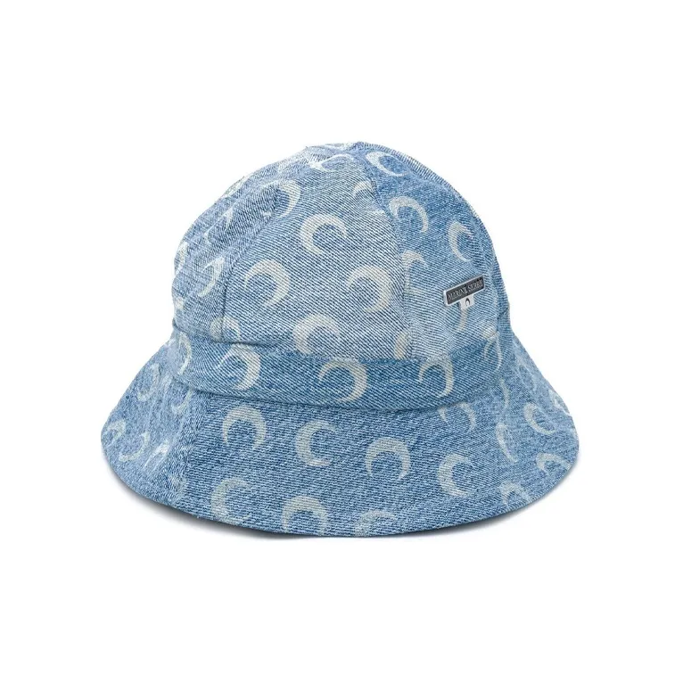 Marine Serre Джинсовые Шляпы-ведра Синие Унисекс