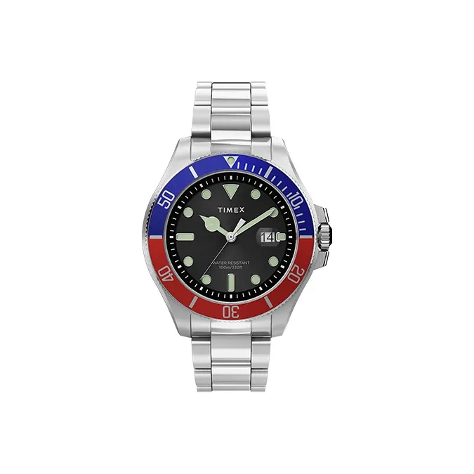 TIMEX Мужские наручные часы кварцевый механизм ремешок из нержавеющей стали зеленый циферблат