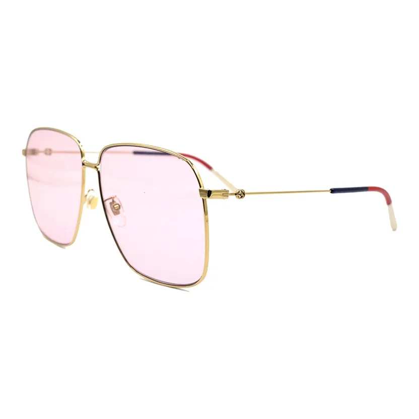 GUCCI TR/Memory Plastic Square Sunglasses Women's Pink Gold