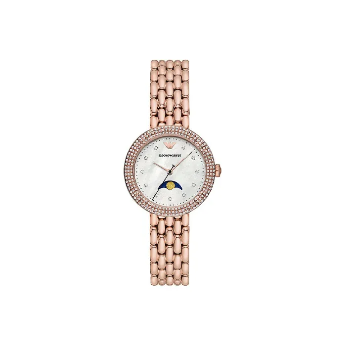 EMPORIO ARMANI Women's Watch Кварцевый механизм ремешок из нержавеющей стали 32 мм белый циферблат