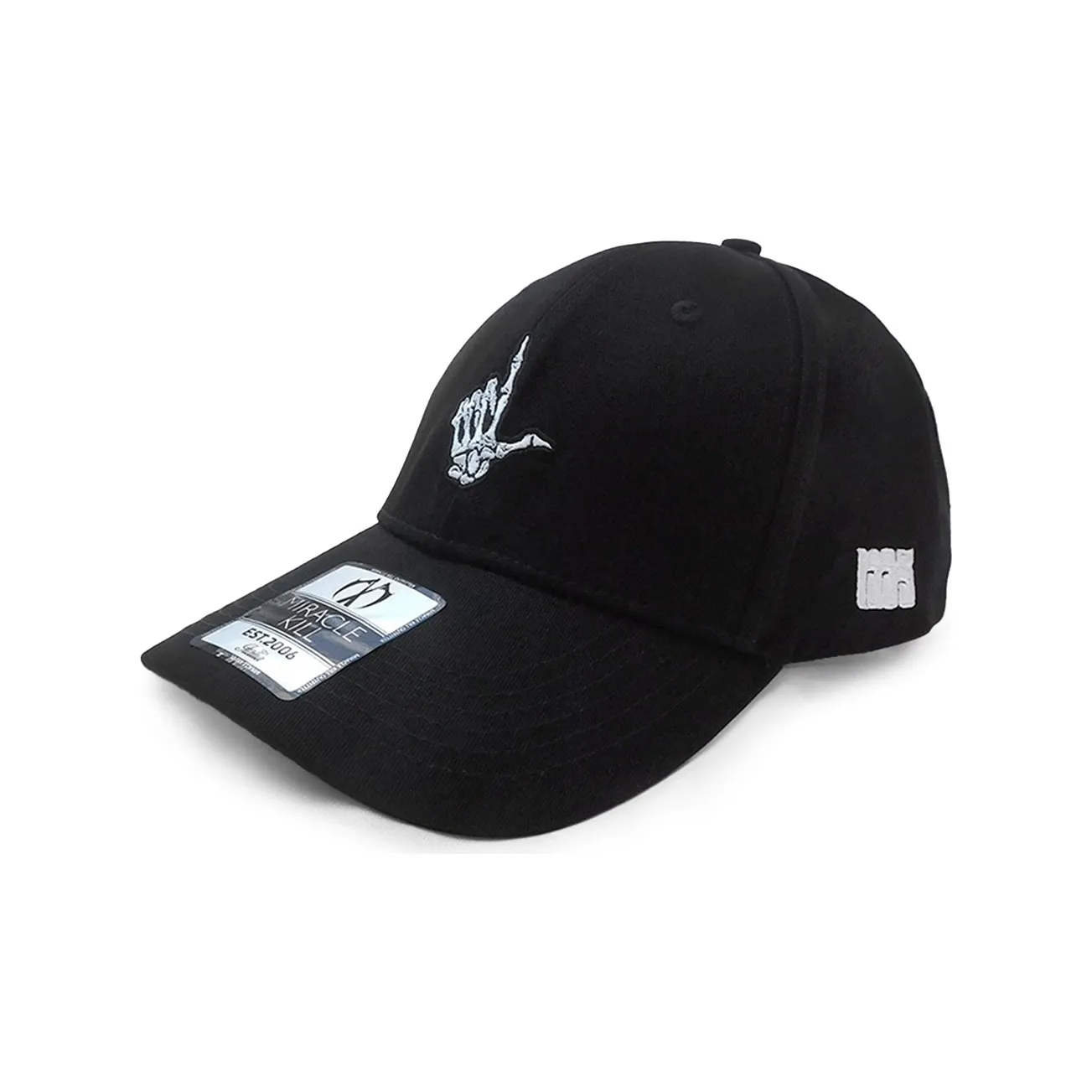 MIRACLE KILL Хлопковая бейсболка черного цвета с белым, унисекс