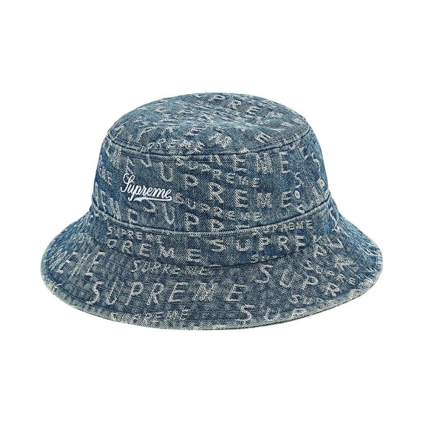 Supreme Week 17 Warp Jacquard Logos Denim Crusher Black