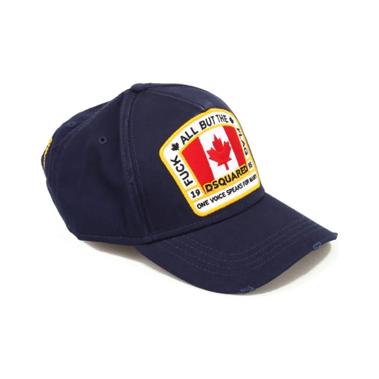 Dsquared2 Flag Patch Distressed Baseball Cap