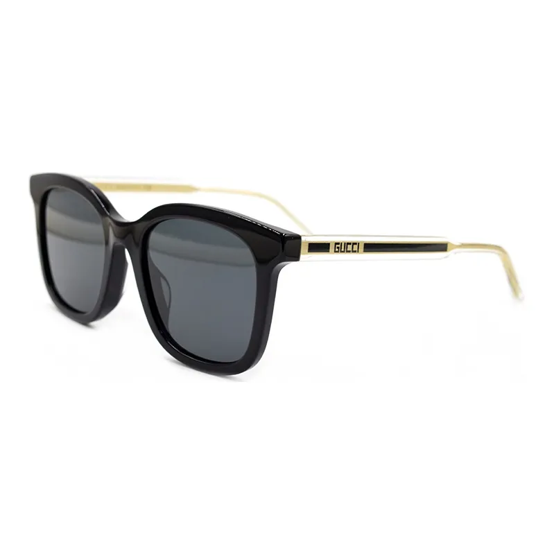 GUCCI Plate Frame Square Sunglasses Men's Black