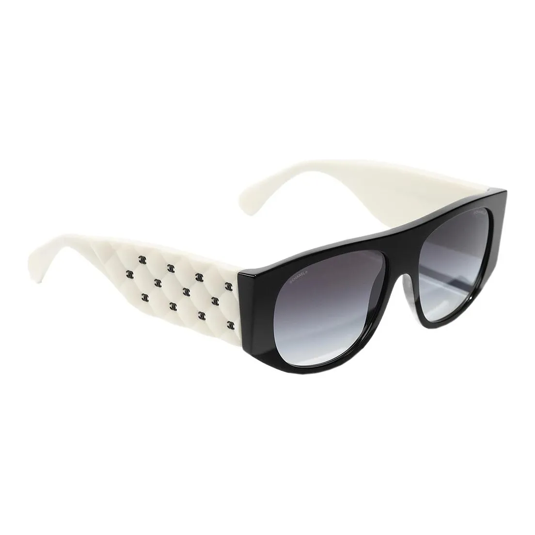 CHANEL Rectangle Plate Frame Irregular Shape Sunglasses Women's