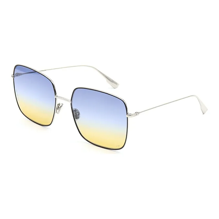 DIOR Metal Round Sunglasses Unisex Black Blue