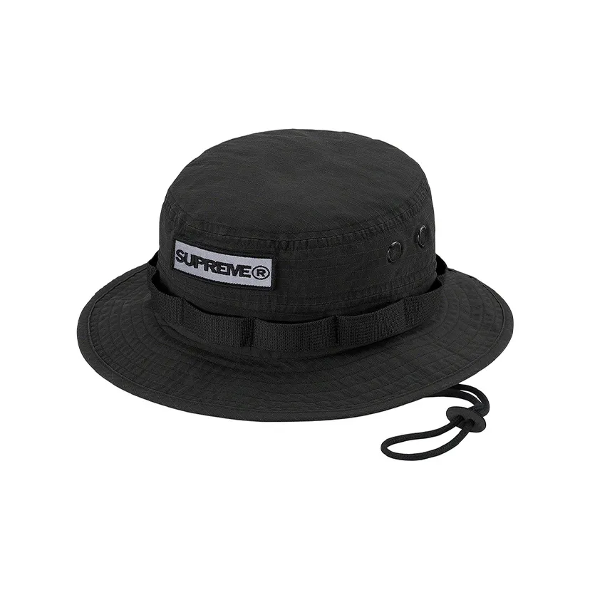 Supreme 100% хлопок Bucket Hats Unisex Черный Небесно-голубой Оранжево-красный Белый Армейский зеленый Красный Фиолетовый