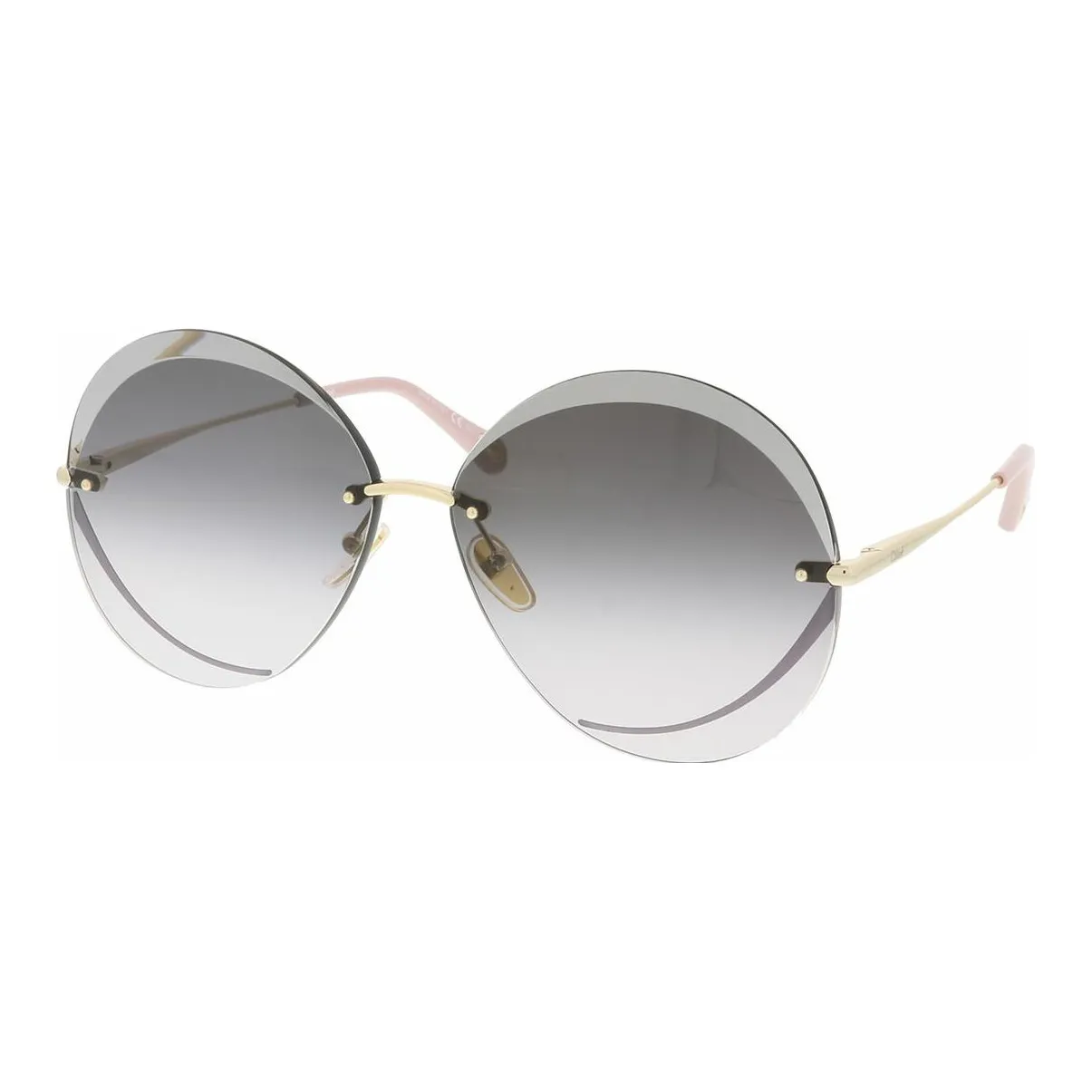 Chloe Round Frame Metal Sunglasses