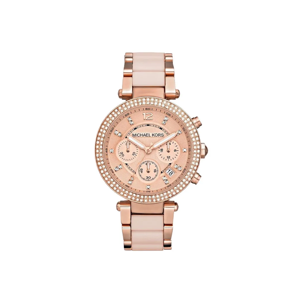MICHAEL KORS Women's Watch Кварцевый механизм ремешок из нержавеющей стали розовое золото циферблат часы