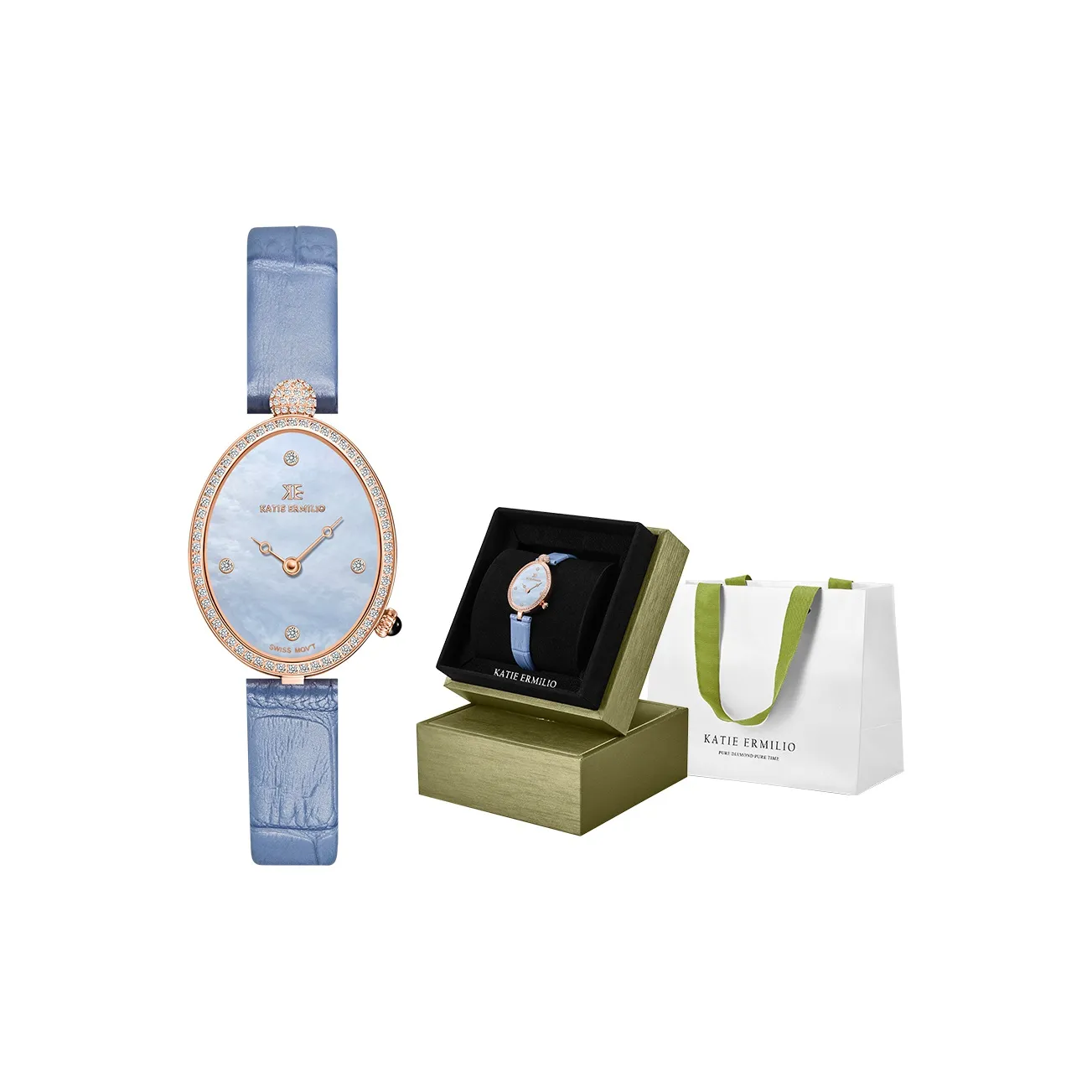 Katie Ermilio Наручные часы Кварцевый механизм Мать жемчуга Циферблат Цвет Женские часы