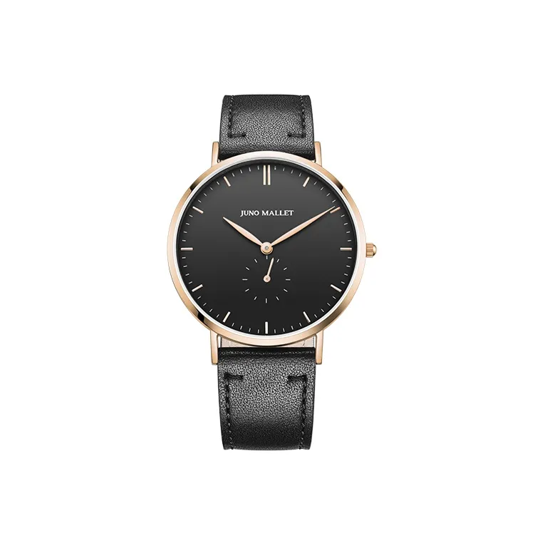 JUNO MALLET· Наручные часы Кварцевый механизм Натуральная кожа Ремешок Черный Циферблат Мужские часы JM5029 Черный