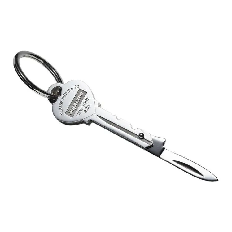 Supreme Keychains Unisex Silver