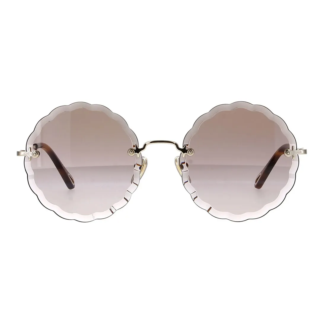 Chloé Scalloped Round Frame Sunglasses