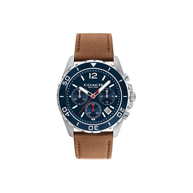 COACH KENT Мужские часы Кварцевый механизм Ремешок из нержавеющей стали Синий циферблат