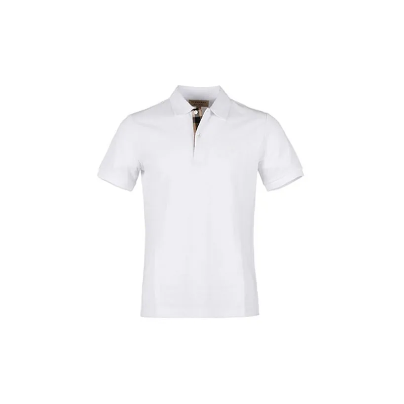 Burberry Lapel Cardigan Short Sleeve Polo Shirt White