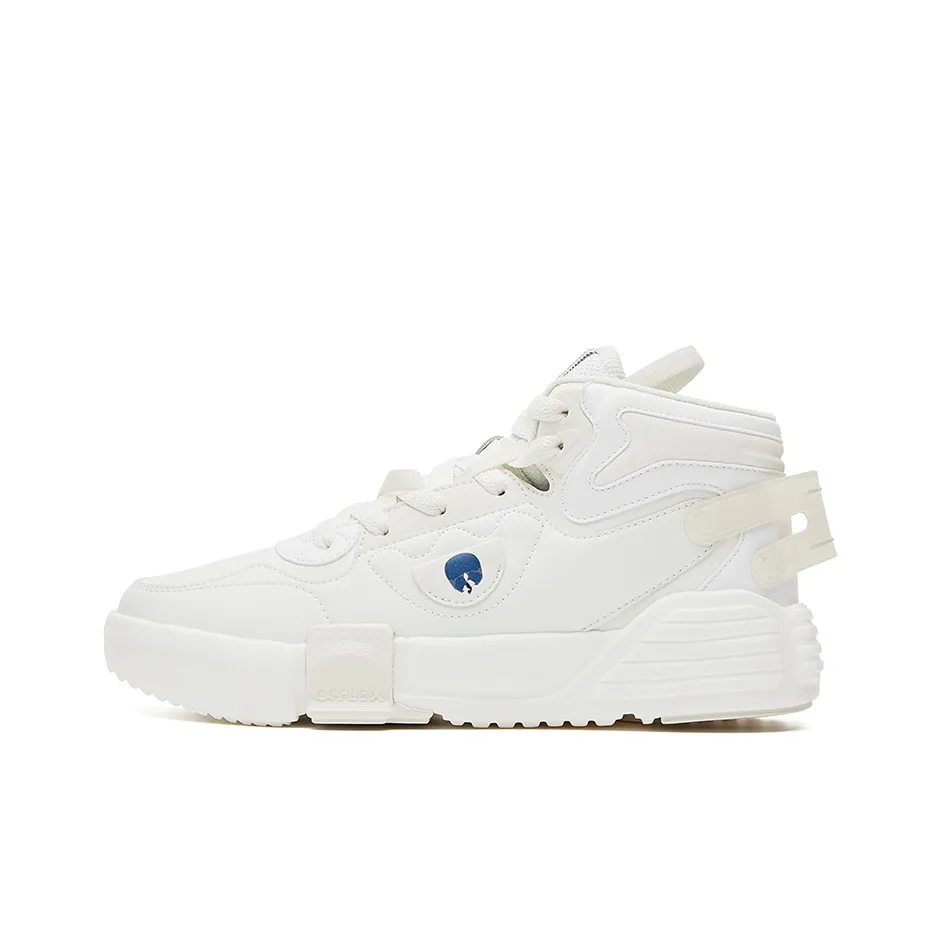 Erke Qidan Амортизация Износостойкий MID Топ Скейтборд Кроссовки Женские Белые Черные