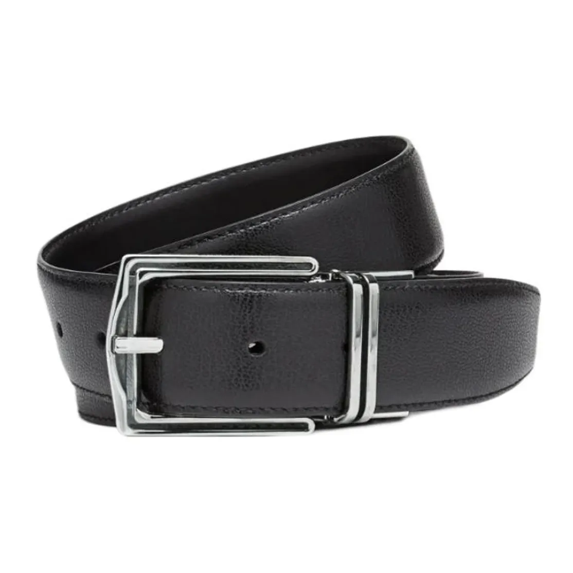 Zegna Телячья кожа Кожаные ремни Мужской Черный Ширина ремня 3,5 см