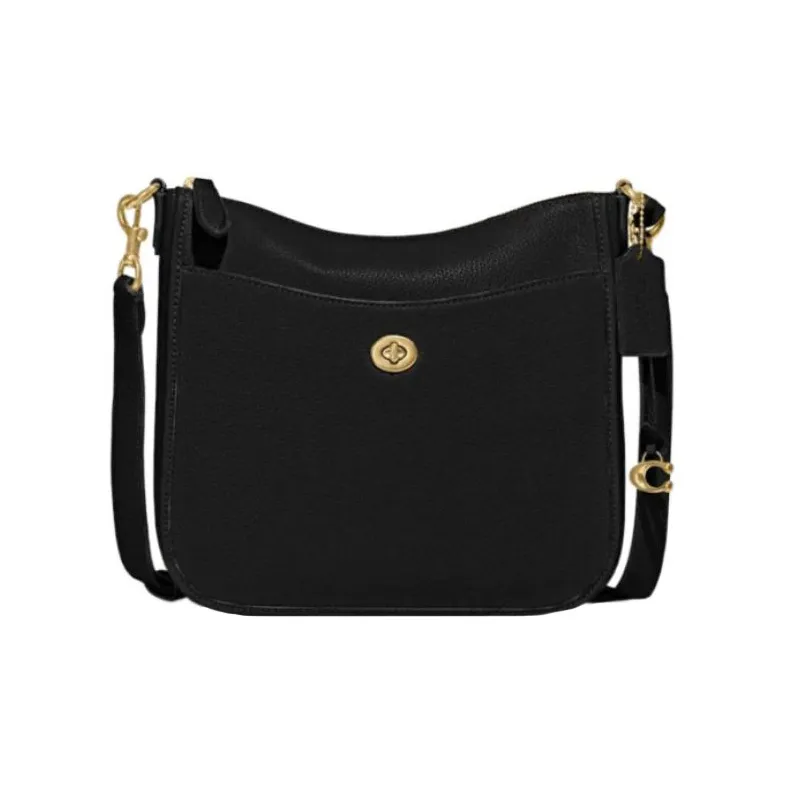 COACH Chaise Leather Shoulder Bag, Crossbody Bag Tubas Women's Black
