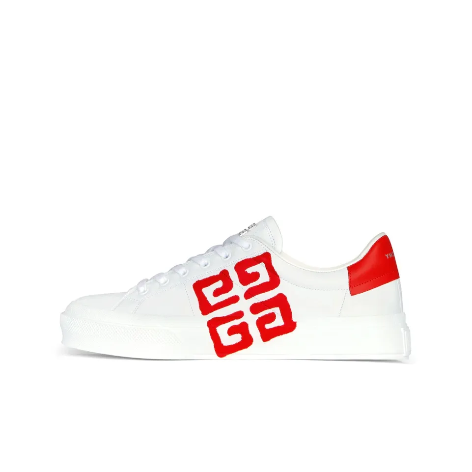 Givenchy City Sport Low Top Stylish Skateboarding Shoes Men's White Red