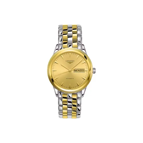 LONGINES Механический Movement Мужские Часы Коллекция Военных Флагов 38,5 мм Золотой