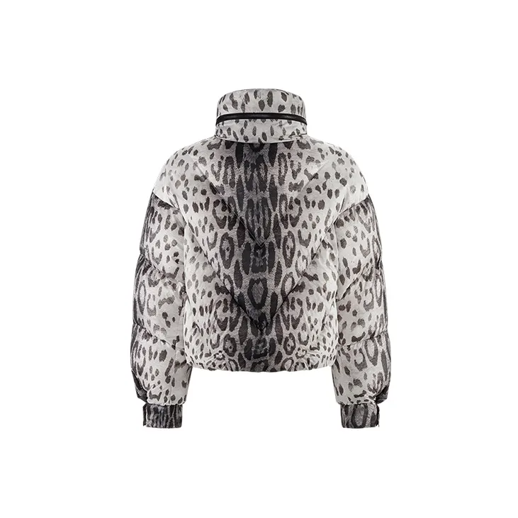 BOSIDENG Леопардовый принт мех женские пуховые куртки