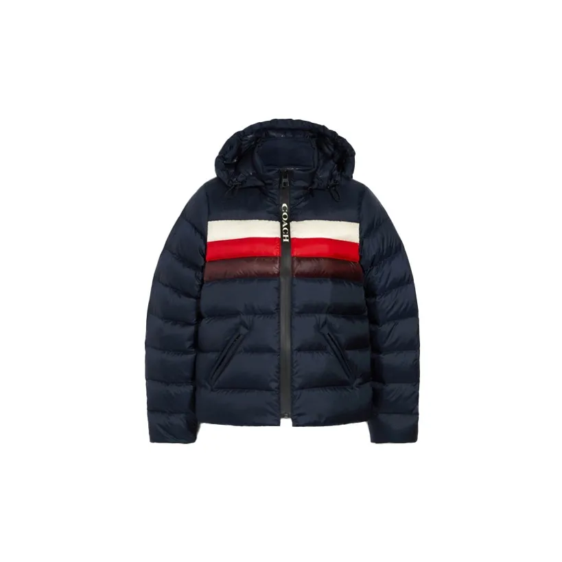 COACH Пуховик Зимний Женский Темно-синий