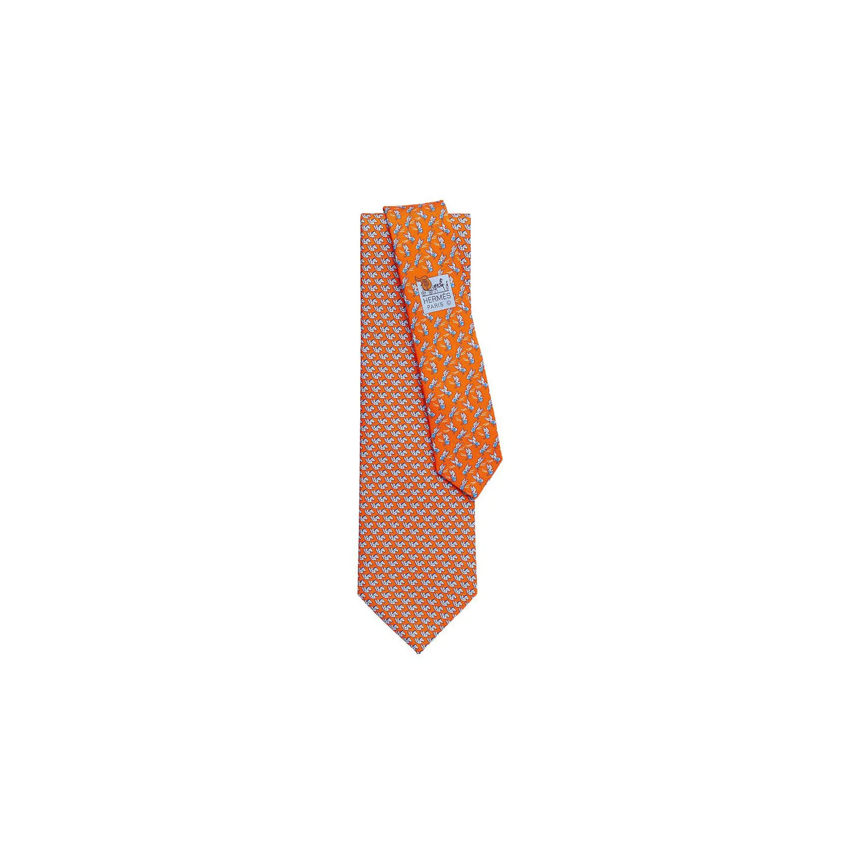 HERMES Twillbi Ties Men's Orange/Sky Blue/Gray