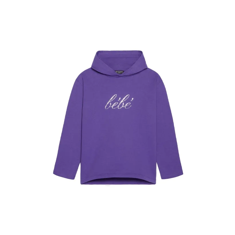 Balenciaga Women'ss Bebe Cropped Hoodie Purple