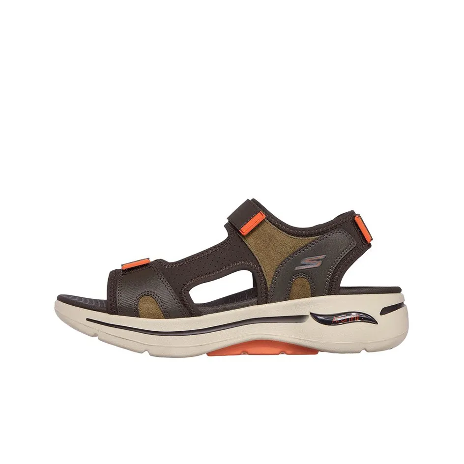 Skechers Go Walk Arch Fit Beach Sandals Men's Black Green Orange