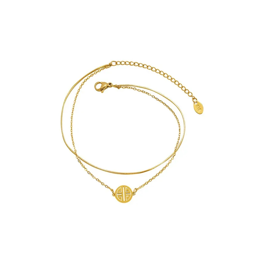 West Island Титановая сталь Браслеты на щиколотку Золотой Женские