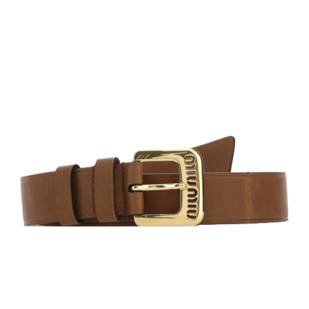 MIU MIU Cut out Logo Leather Belt