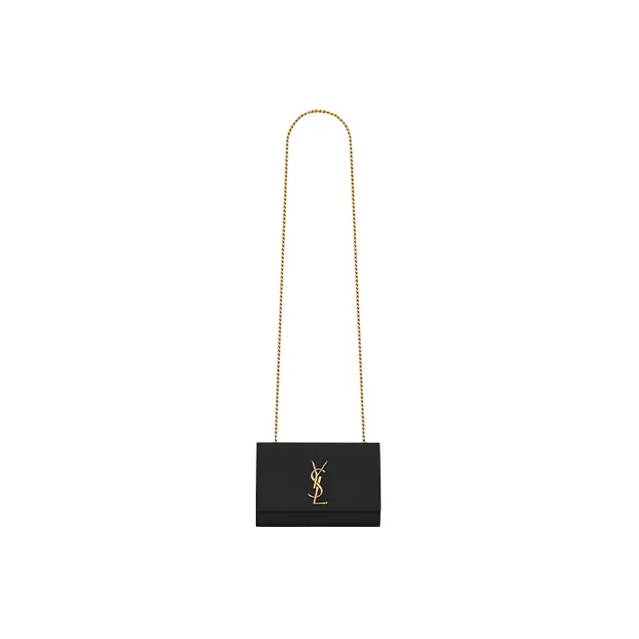 SAINT LAURENT KATE Grained Calfskin Crossbody Bag, Shoulder Bag Women's Black