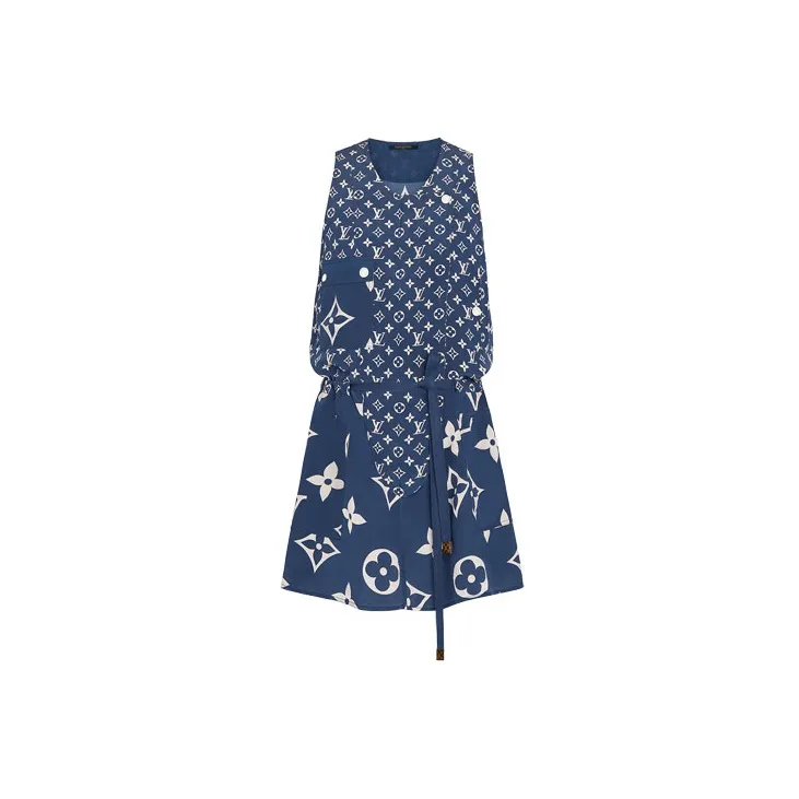 LOUIS VUITTON New Quarterly Products Of LV Sleeveless Dress Women's Blue