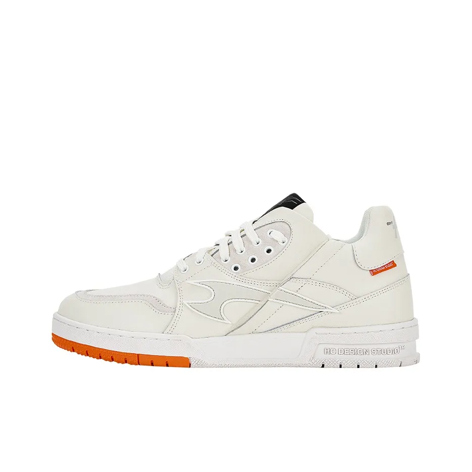 HARSH AND CRUEL Low Top Skateboard Shoes Unisex White Orange
