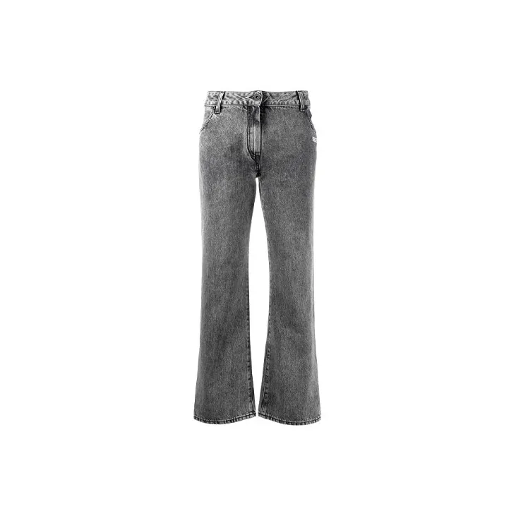 OFF WHITE Cropped Flared Jeans