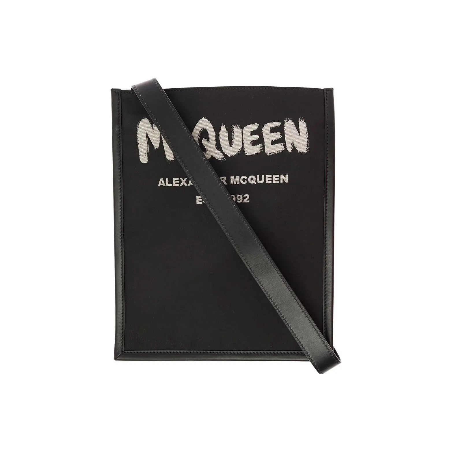 Alexander McQueen Холщовая кожа Комбинированный холст Сумка Чехол для телефона Сумка через плечо Сумка на плечо Мужская Черная