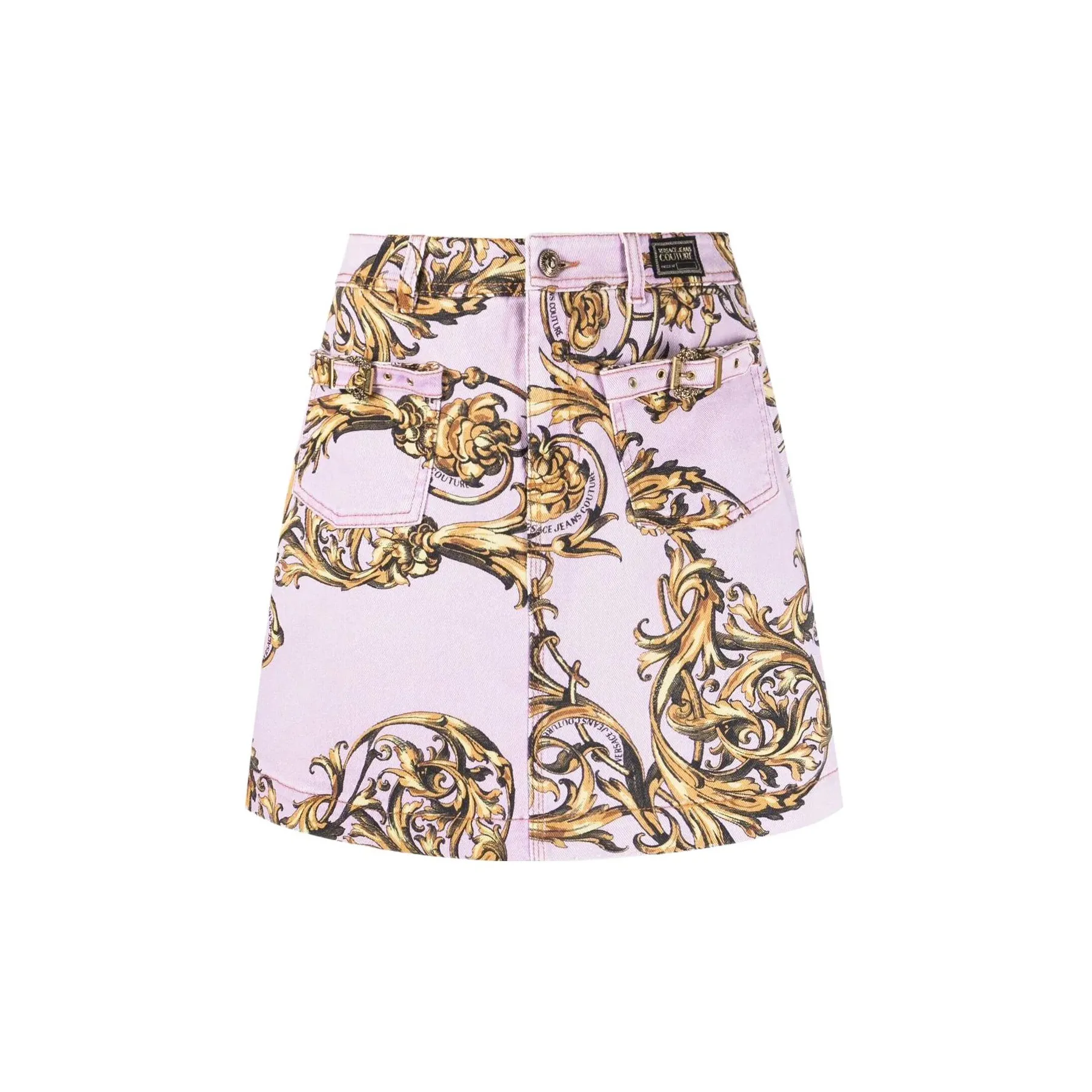 VERSACE JEANS COUTURE Denim Short Skirts Women's Purple