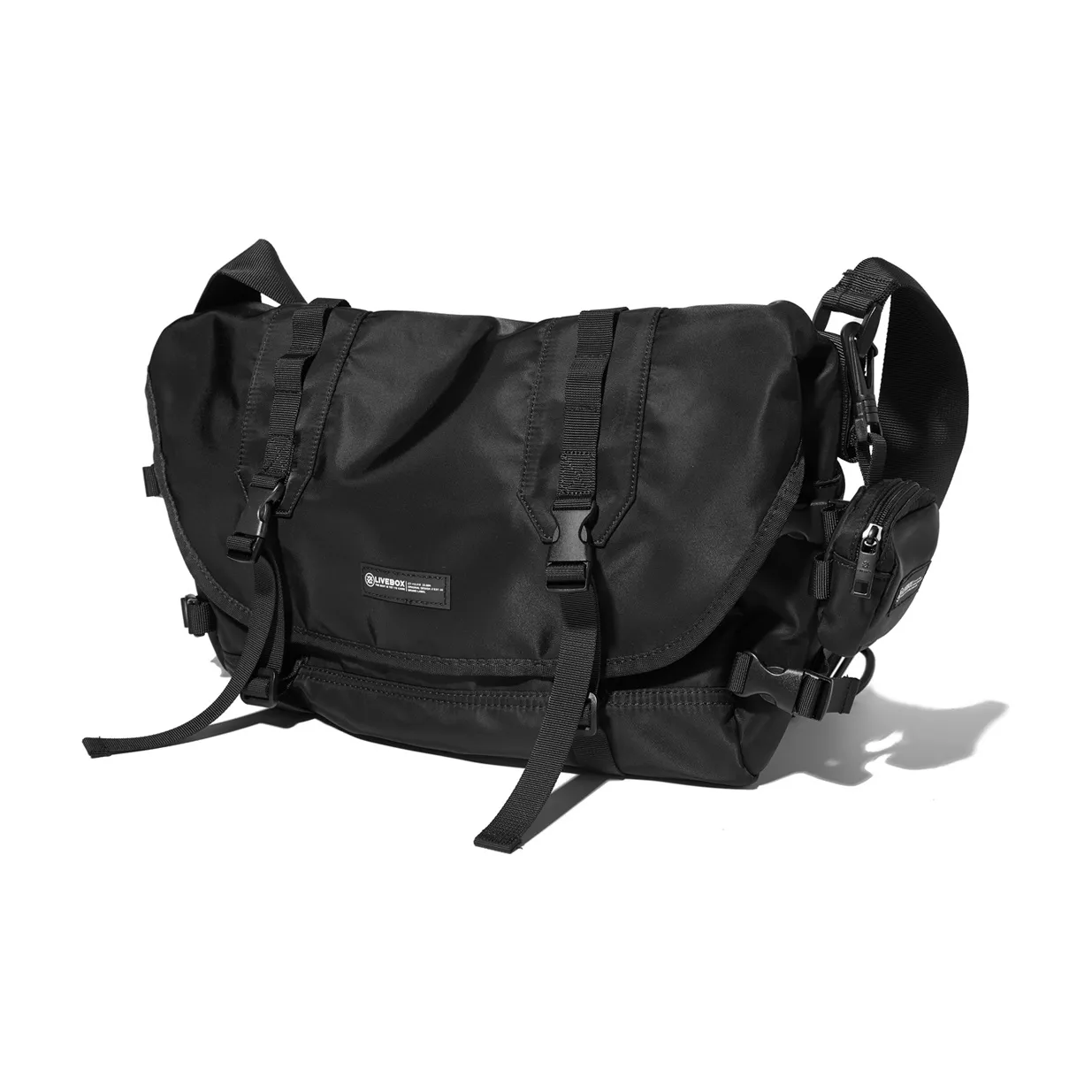 LIVEBOX EN DIRECT Nylon Messenger Bag, Shoulder Bag, Crossbody Bag Unisex Black