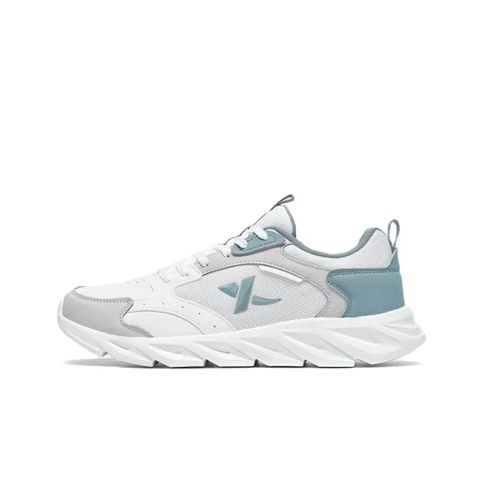 XTEP Shock Absorbers With Slip Resistant And Abrasion Resistant Properties Low Top Running Shoes Men's White Gray Blue